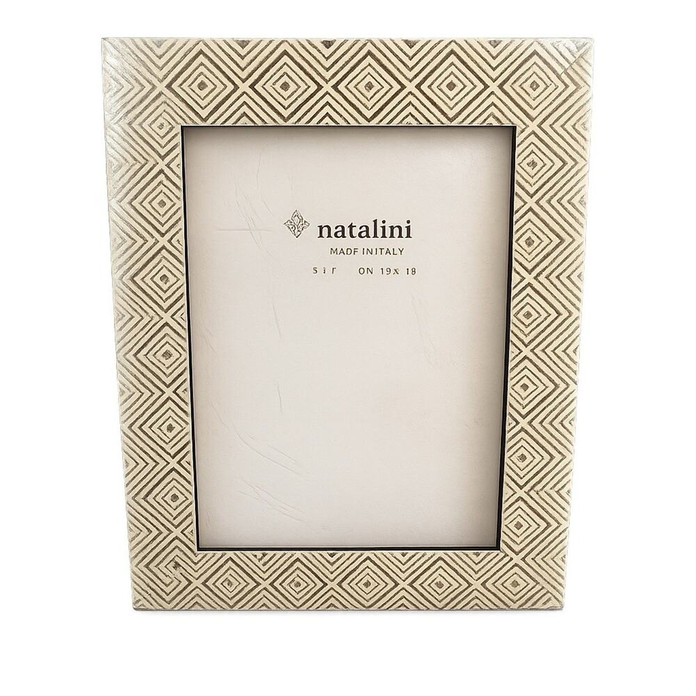 Natalini Handmade Italian Frame 5x7" ( 13x18 cm ) Ivory With Gold Leaf Print
